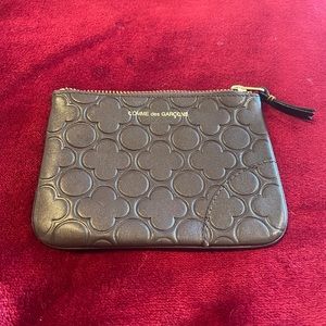 Comme des Garçons embossed leather zippered wallet